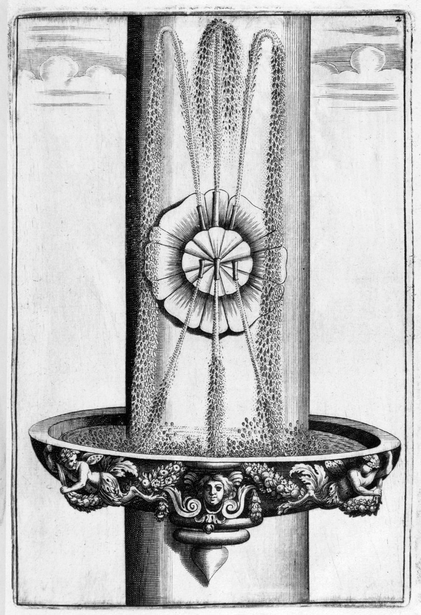 Design di una fontana ornamentale, 1664 da Georg Andreas Bockler
