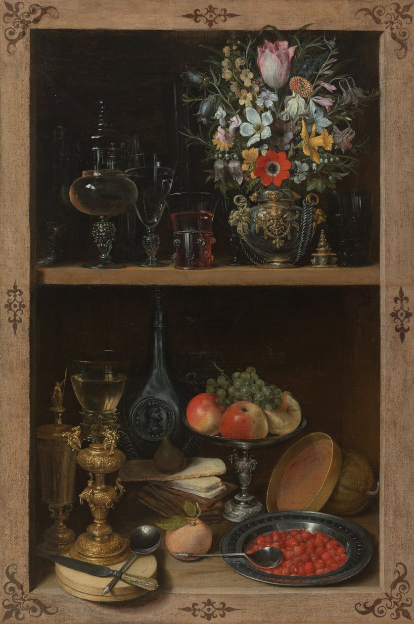 Credenza con frutta e fiori da Georg Flegel