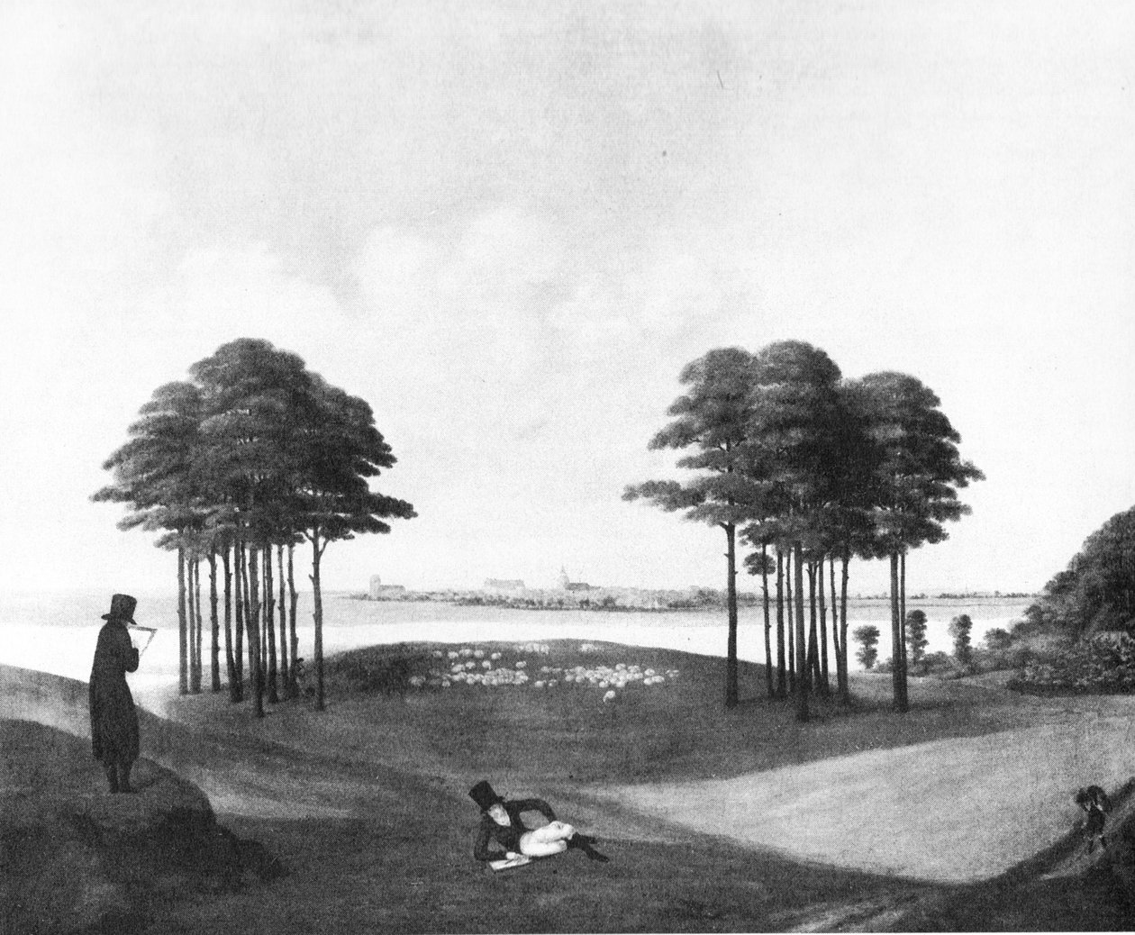 Vista sulla città di Güstrow da Georg Friedrich Kersting