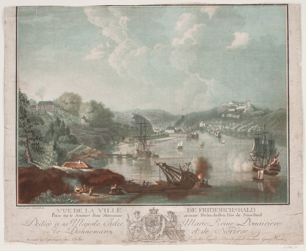 Vista della città di Frederikshald da Georg Haas
