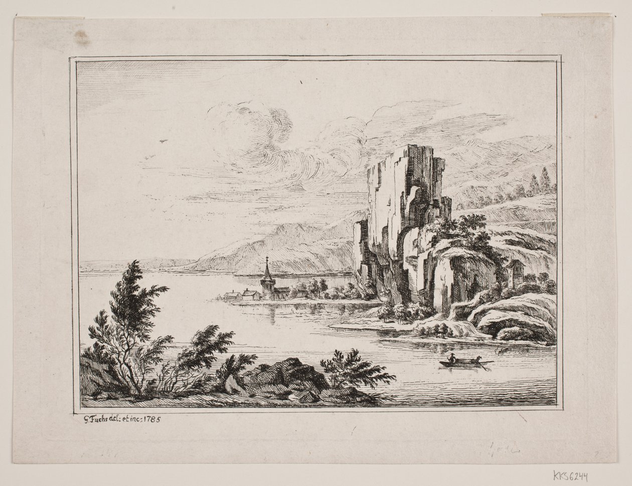 Paesaggio montano vicino a un lago da Georg Mathias Fuchs