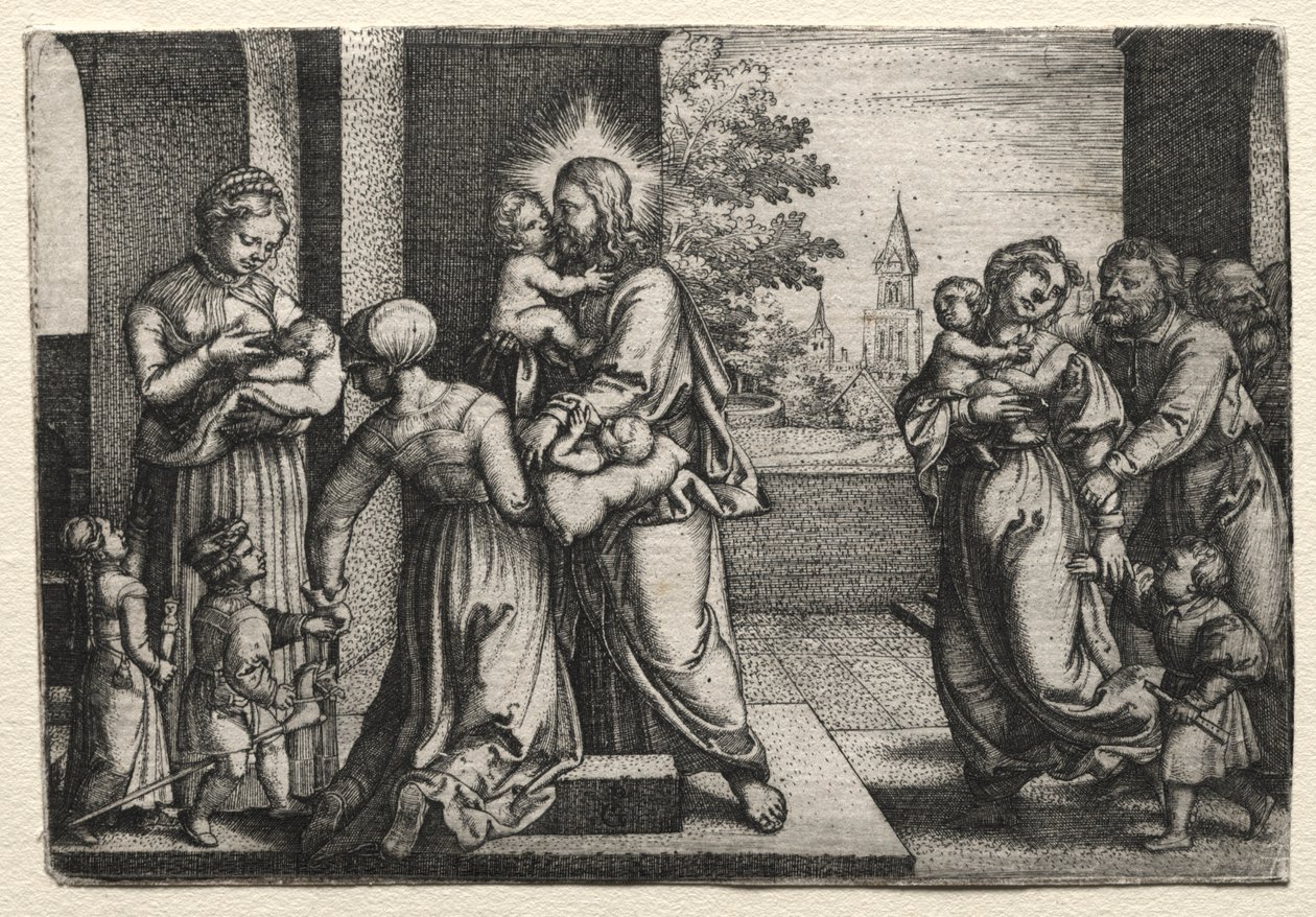 Cristo con i bambini da Georg Pencz