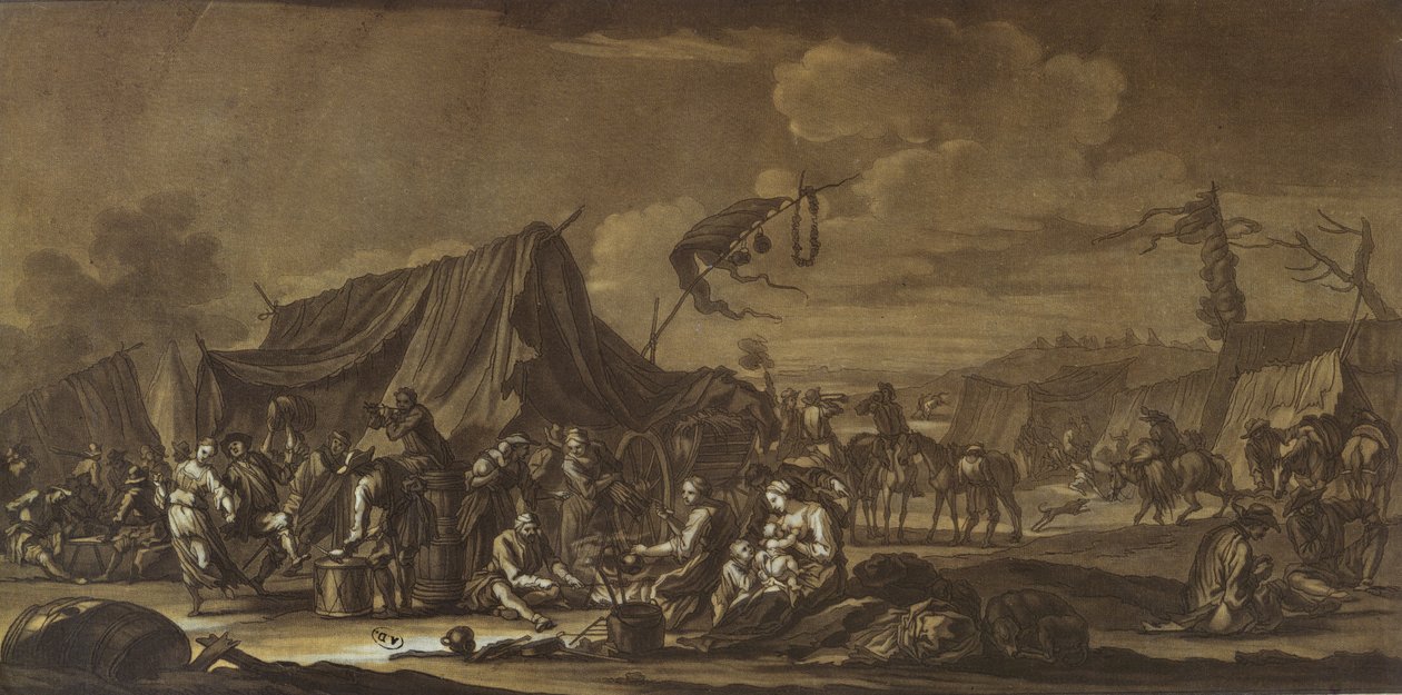 Accampamento Militare, 1694 da Georg Philipp I Rugendas