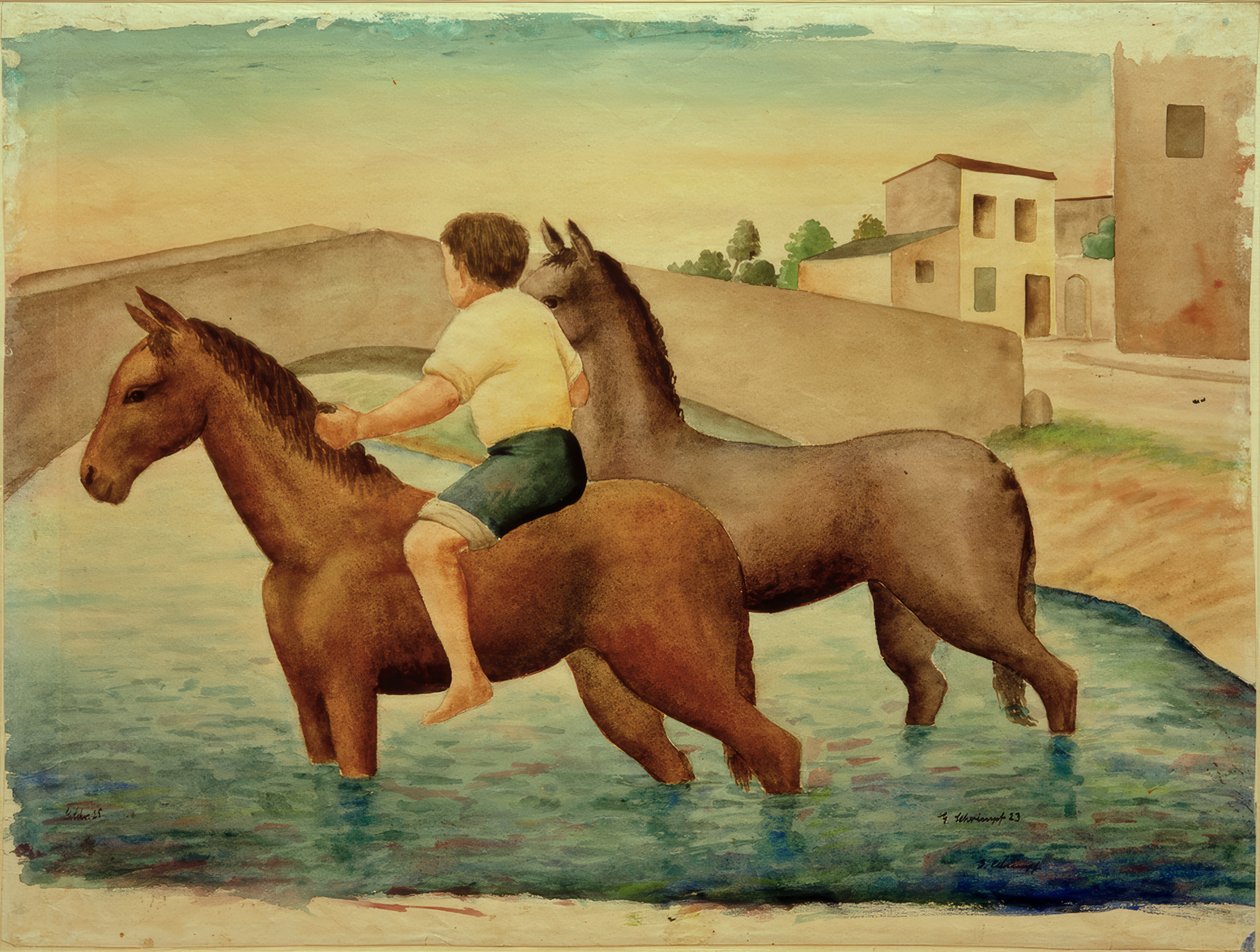 G. Schrimpf, Abbeveratoio per cavalli da Georg Schrimpf