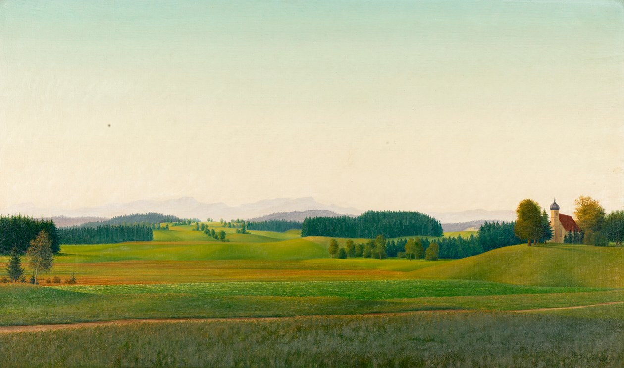 Paesaggio vicino a Tuntenhausen da Georg Schrimpf