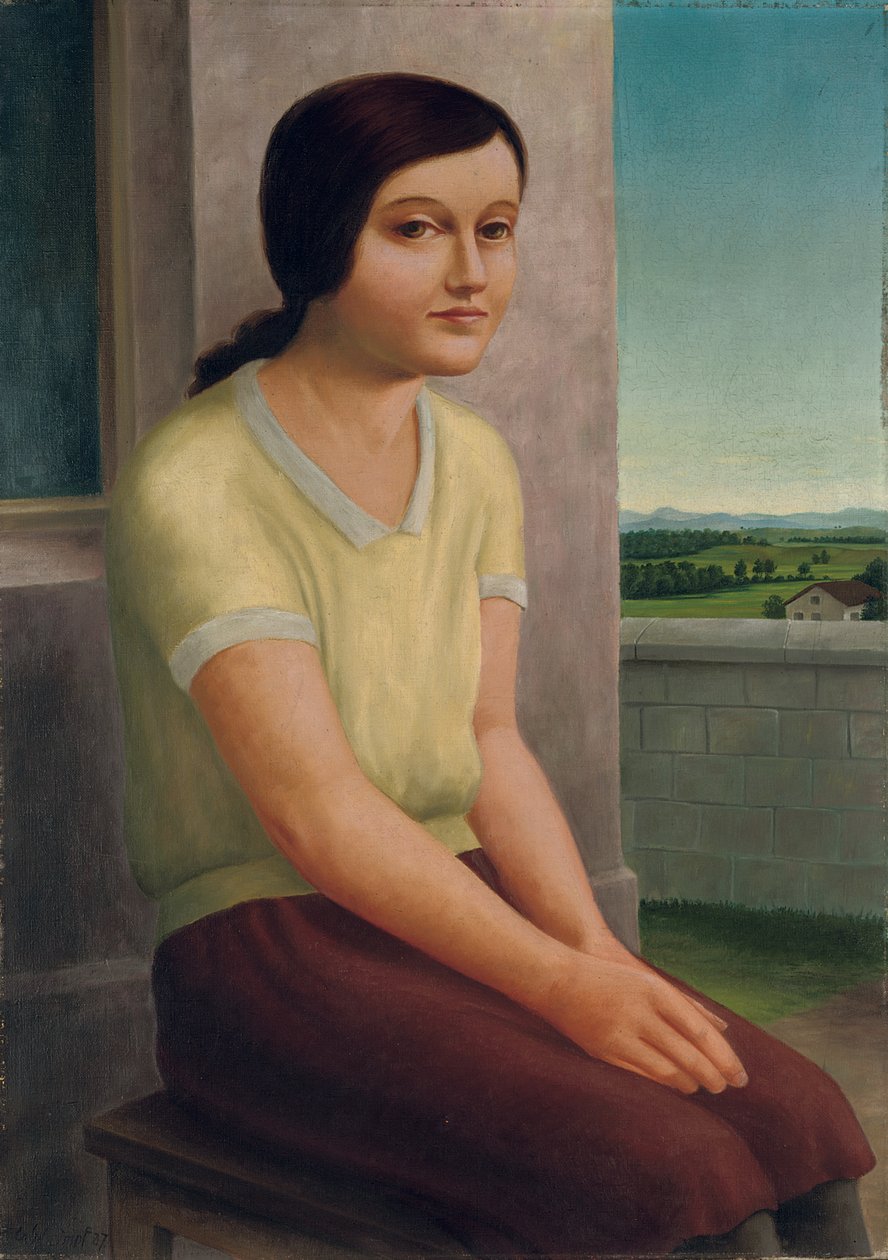 Ragazza seduta; Sitzendes Madchen, 1927 da Georg Schrimpf