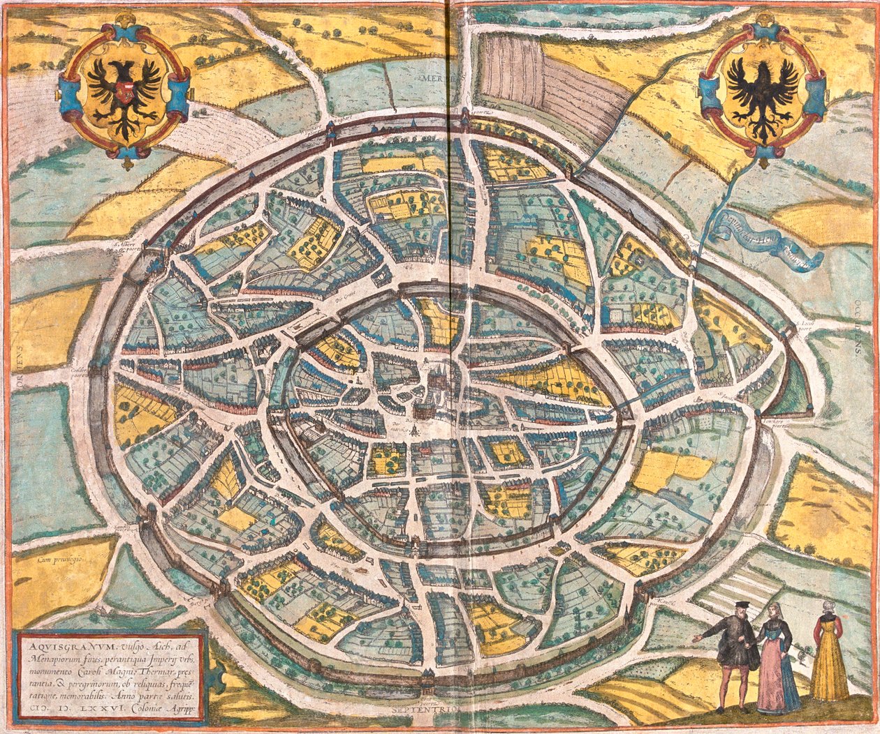 Aachen, Germania da Georg and Hogenberg Franz (1535 90) Braun