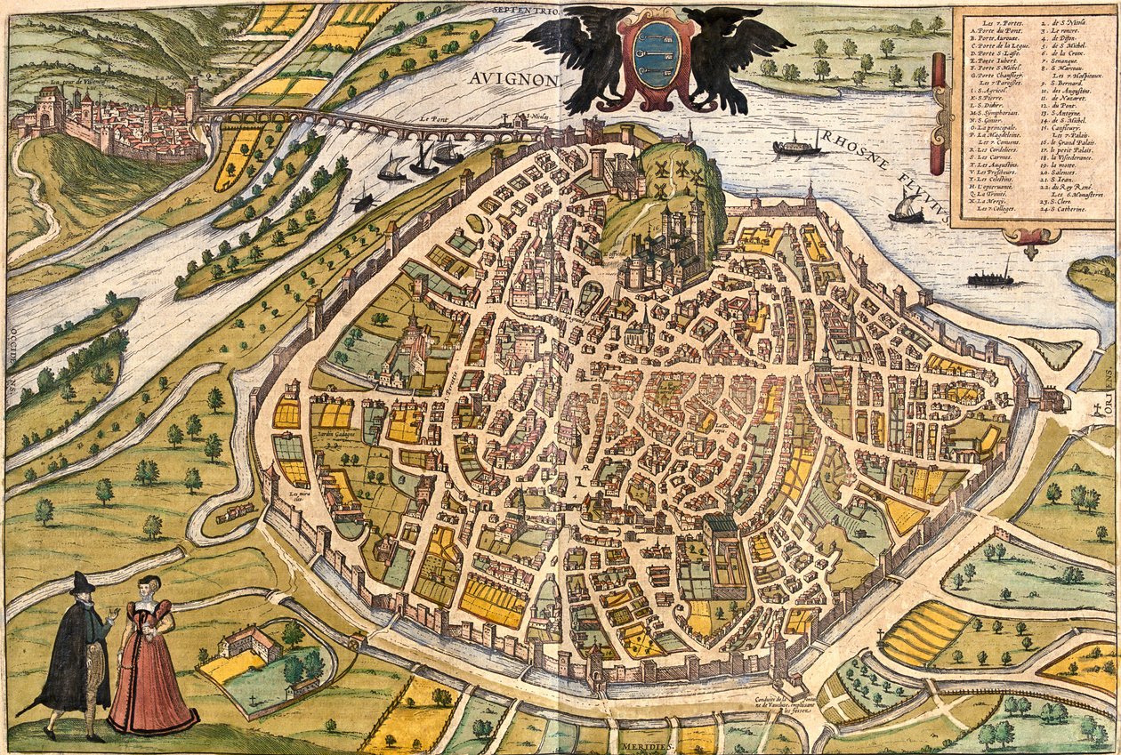 Avignone, Francia da Georg and Hogenberg Franz (1535 90) Braun