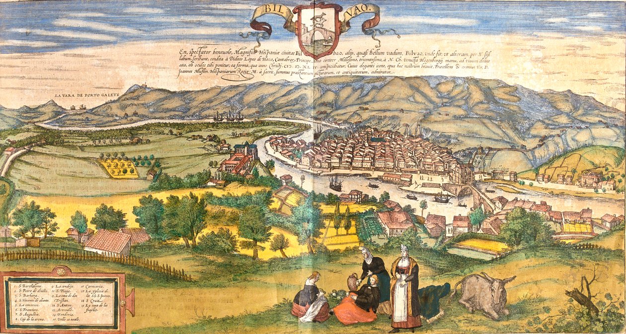 Bilbao, Spagna da Georg and Hogenberg Franz (1535 90) Braun