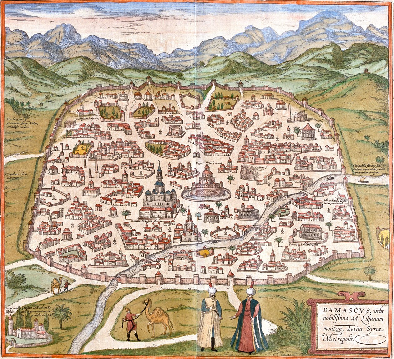 Damasco, Siria da Georg and Hogenberg Franz (1535 90) Braun