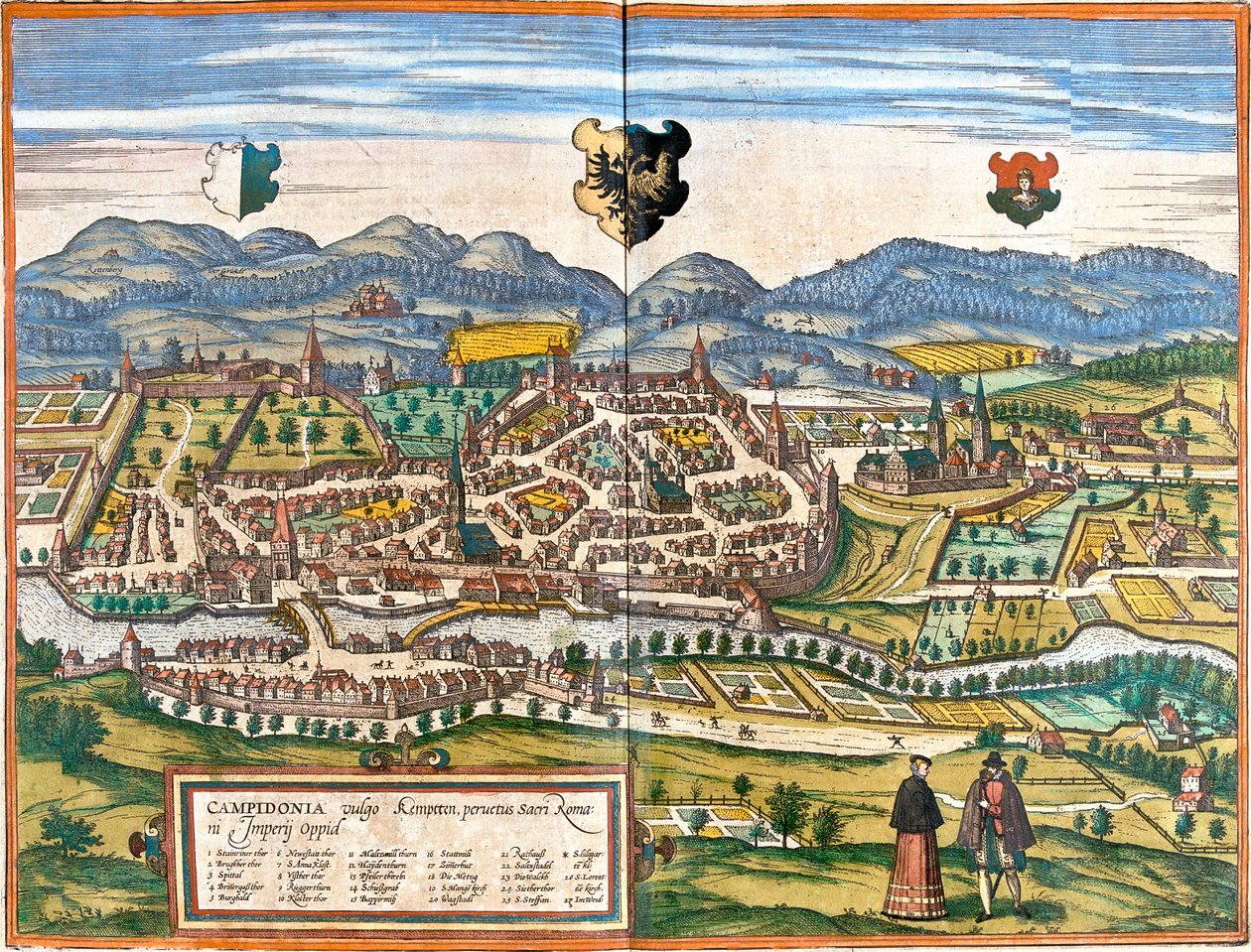 Kempten, Germania da Georg and Hogenberg Franz (1535 90) Braun