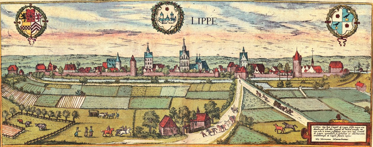 Lippe, Germania da Georg and Hogenberg Franz (1535 90) Braun