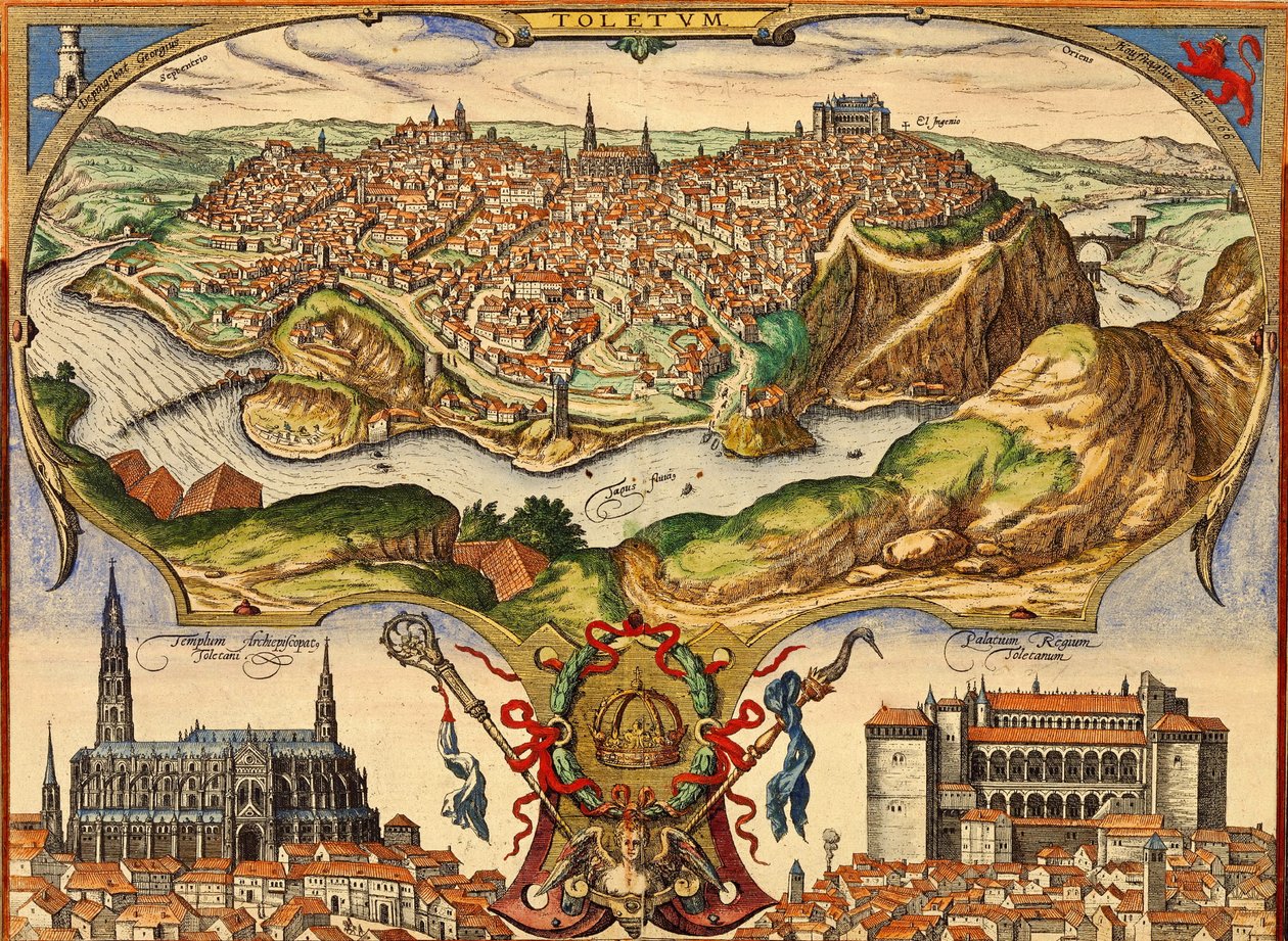 Toledo, Spagna da Georg and Hogenberg Franz (1535 90) Braun
