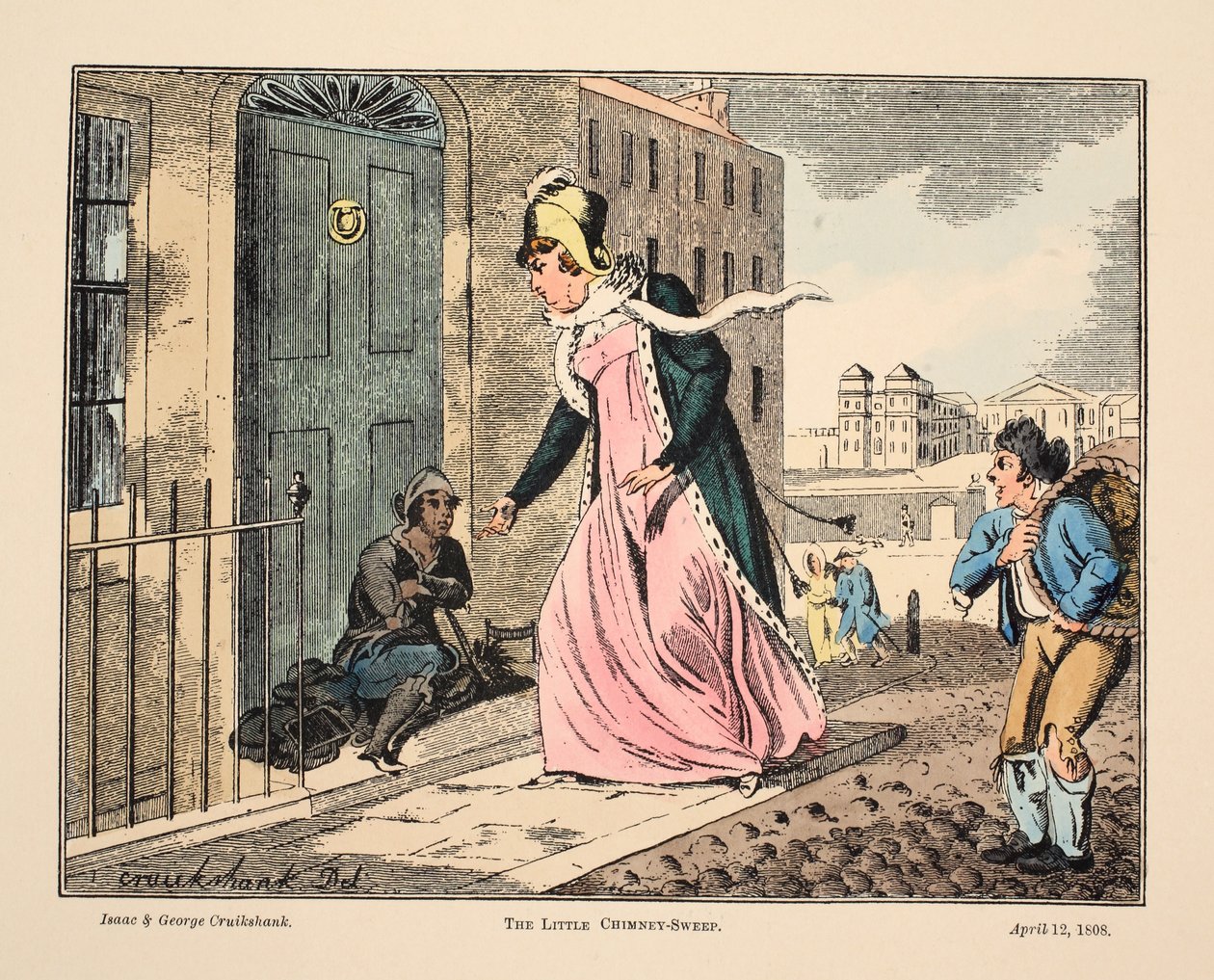Il piccolo spazzacamino, pub. 1808 da Isaac, Robert and George Cruikshank