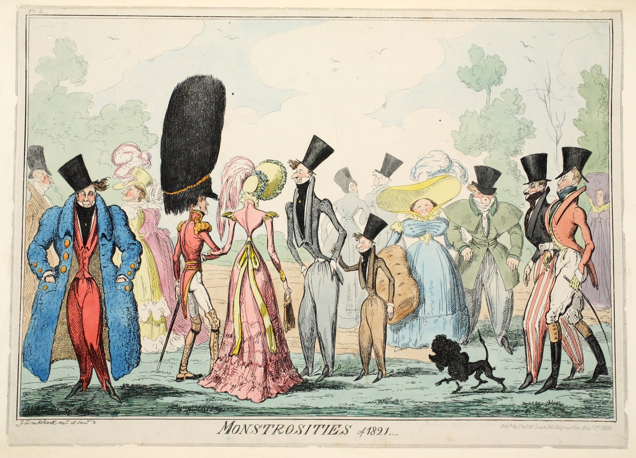 Mostruosità del 1821, pub. 1835 da George Cruikshank