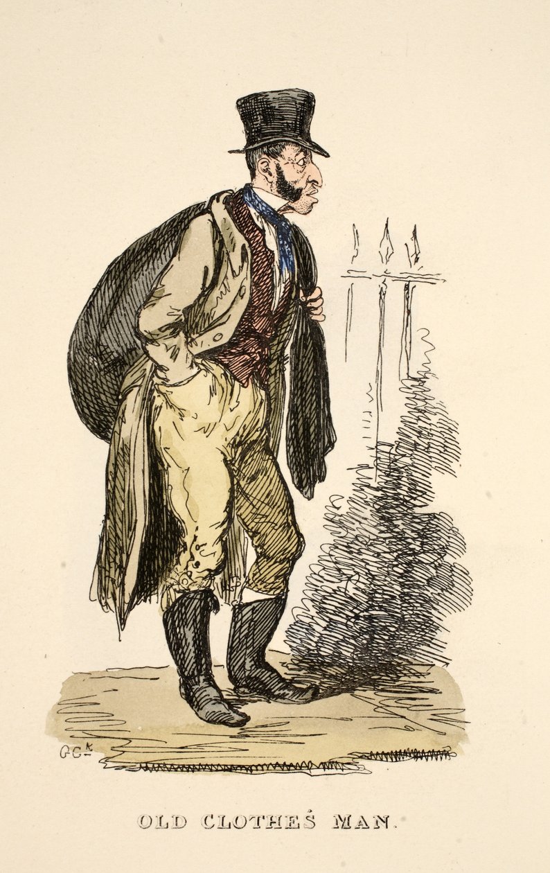 Vecchio venditore di vestiti da 