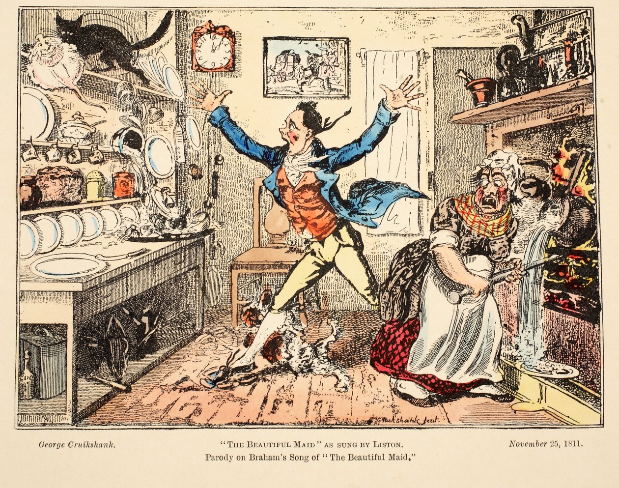 La bella fanciulla cantata da Liston, pub. 1811 da George Cruikshank