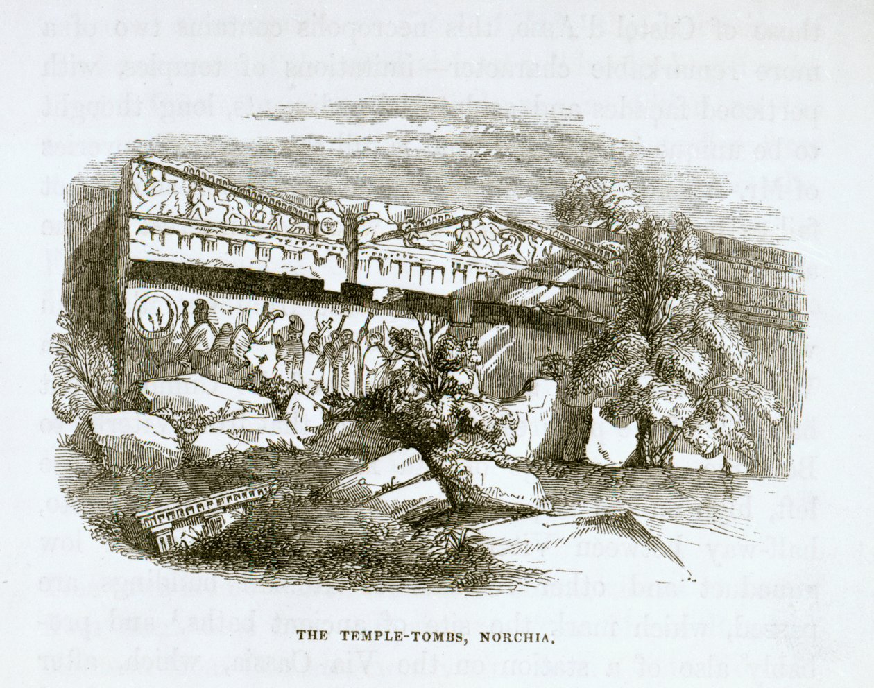 Le tombe-templi a Norchia da George Dennis