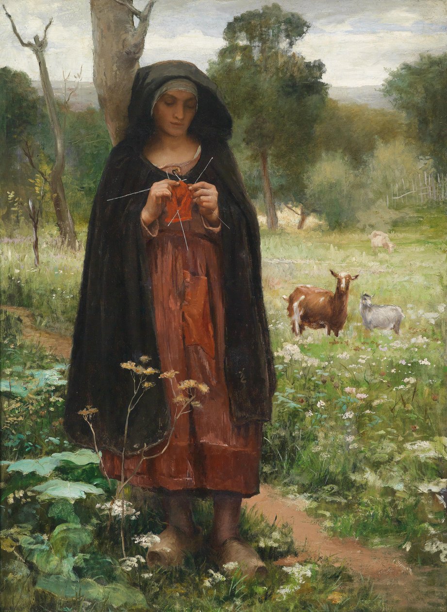 Pastorella che fa la maglia (Bergère au tricot) da George François Paul Langée