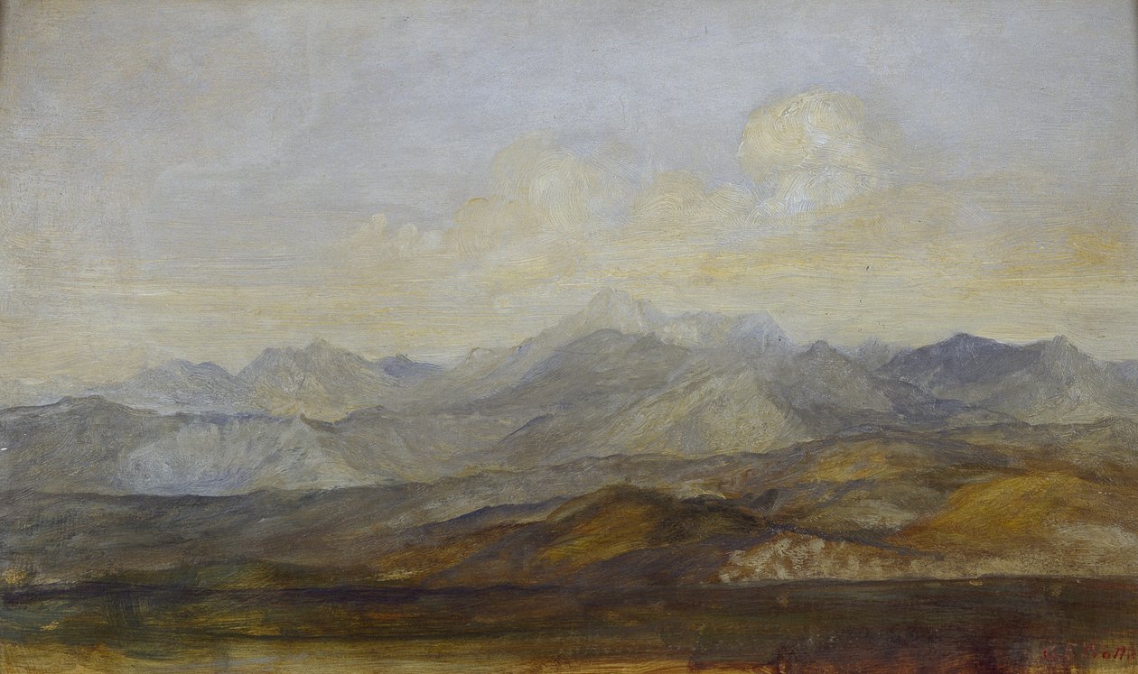 Le montagne di Carrara da Pisa, 1845-1846 da George Frederick Watts