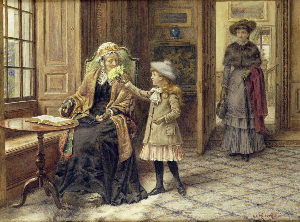 Mazzo di fiori per la Nonna da George Goodwin Kilburne