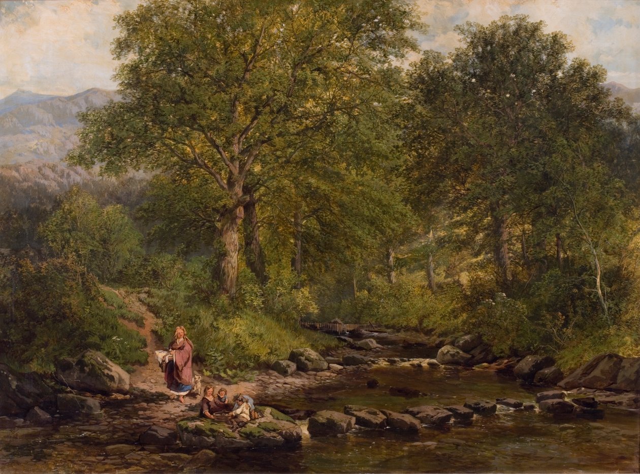 Pietre di passaggio sul fiume Rothay, sotto Loughrigg, 1857 da George W. Pettit