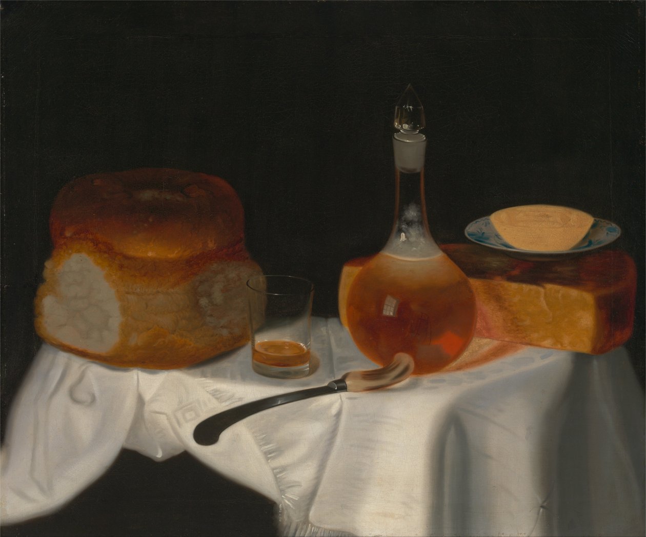 Natura morta con pane, burro e formaggio da George Smith