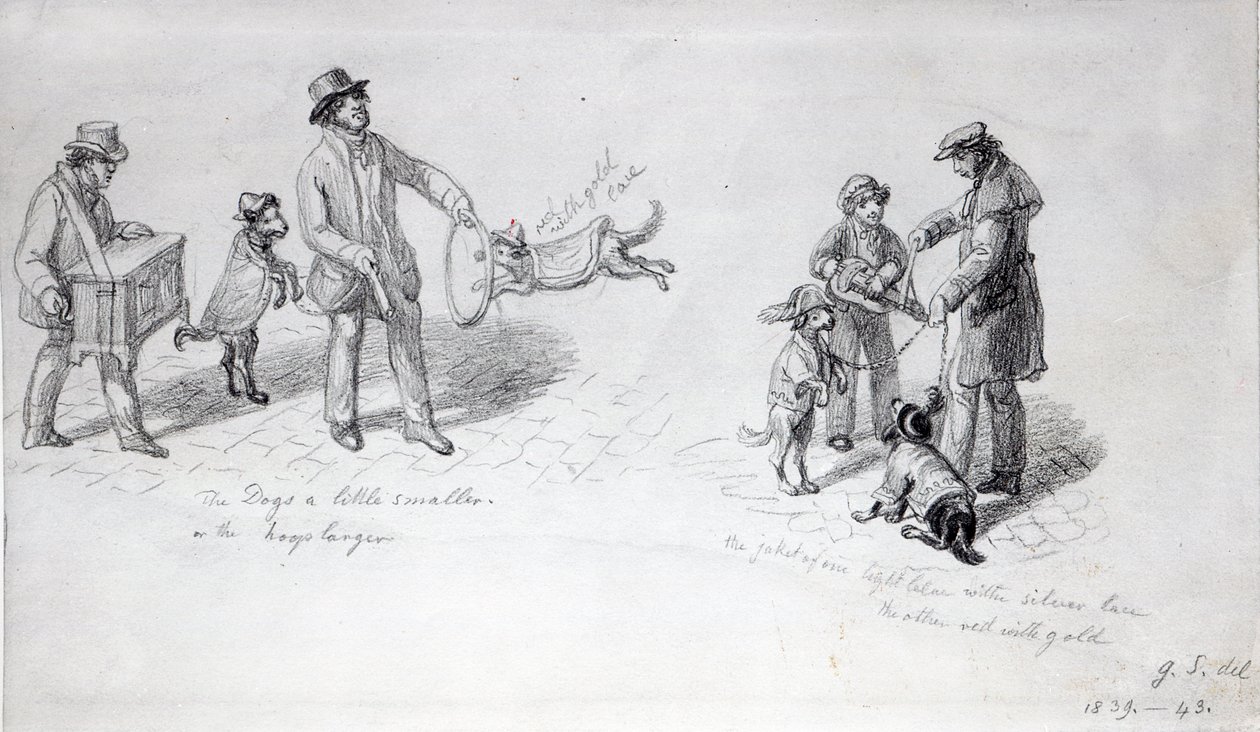 Artisti di strada, c.1839-43 da George Snr Scharf