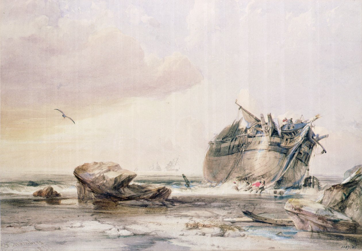 Costa rocciosa, con nave smantellata da George the Elder Chambers