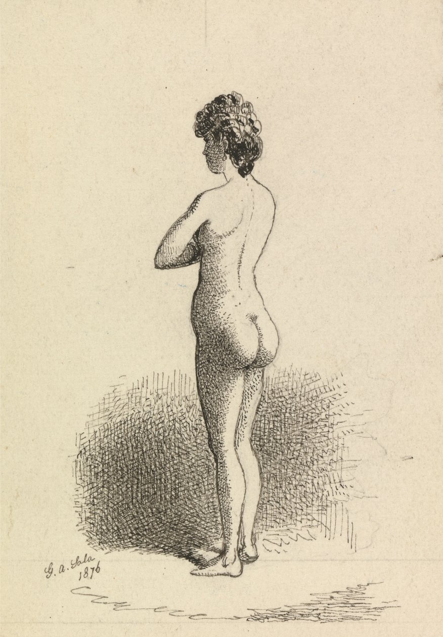 Donna nuda in piedi da George Augustus Sala