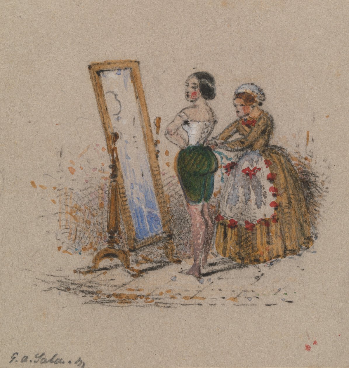 Donna che si Veste, con Cameriera da George Augustus Sala