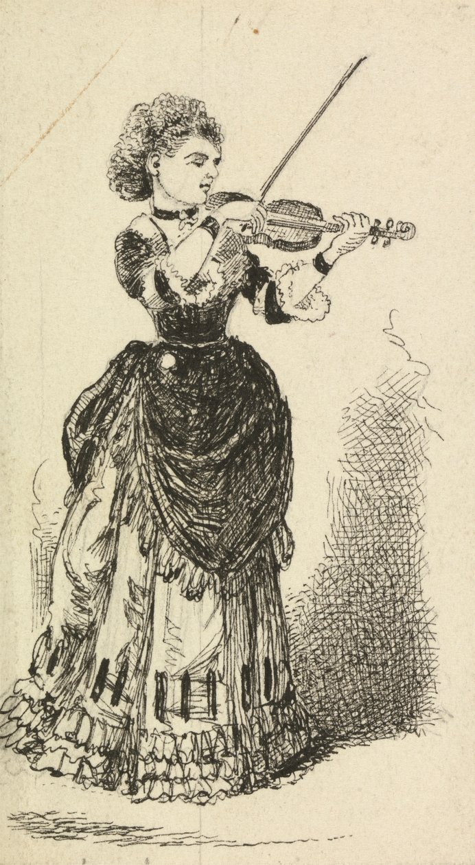 Donna che suona il Violino da George Augustus Sala
