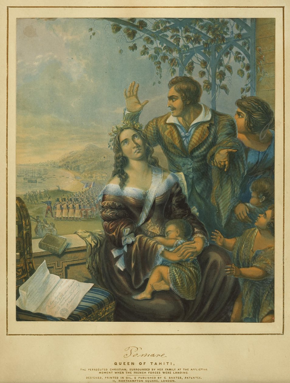 Pomare, regina di Tahiti da George Baxter