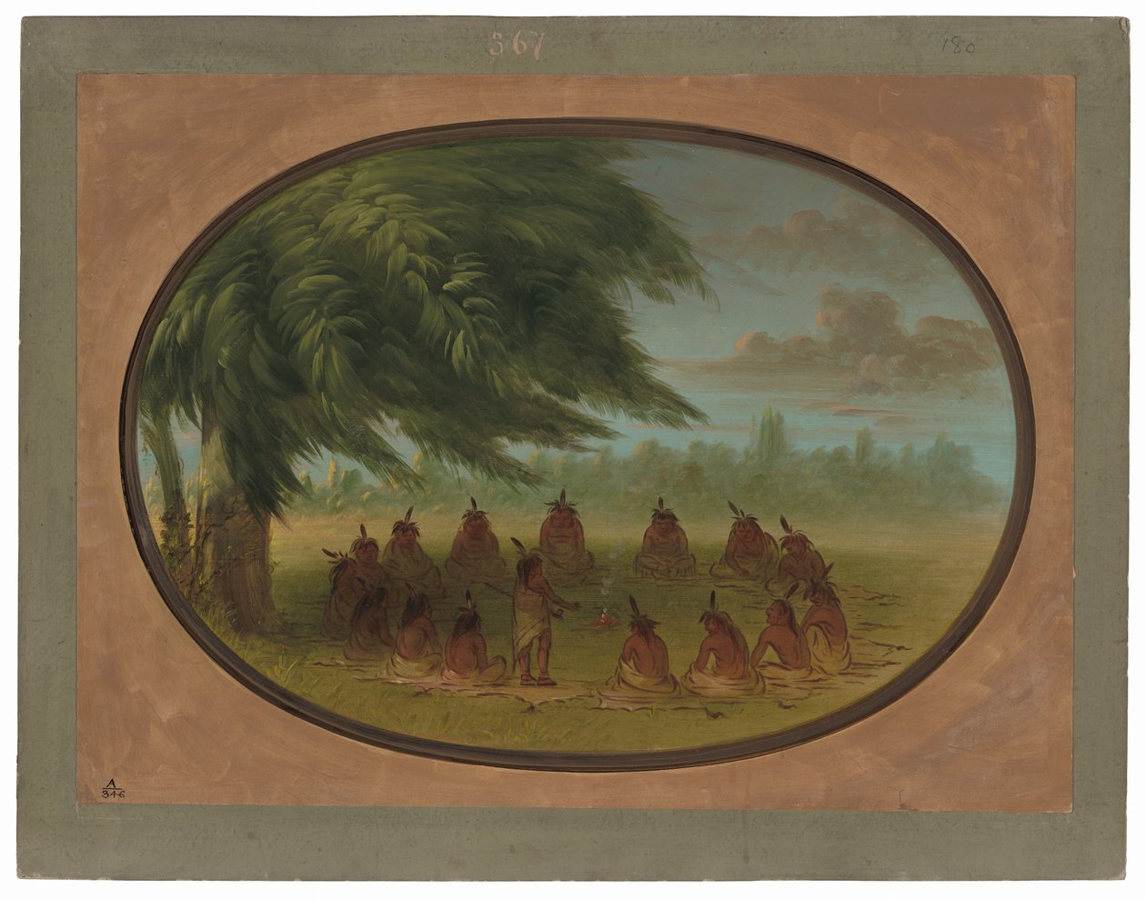 Un consiglio indiano - Sioux da George Catlin