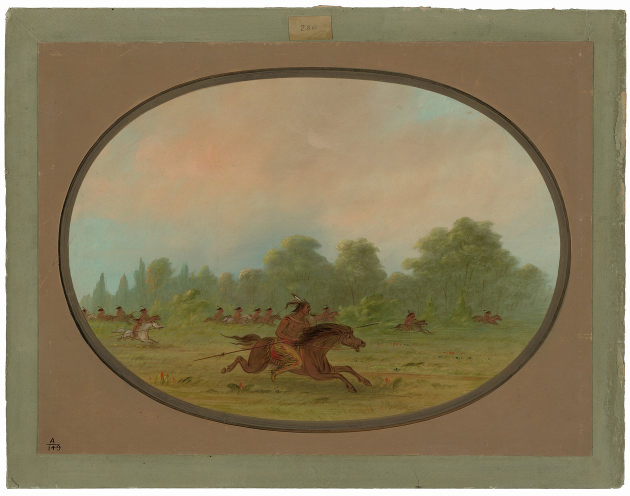 Sfilata di una banda di guerra Camanchee da George Catlin