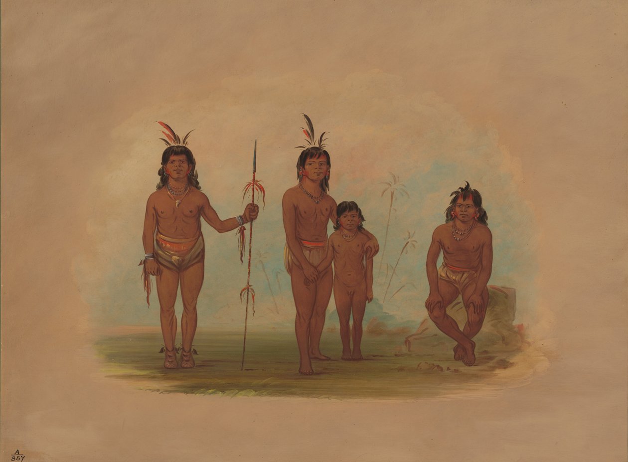 Quattro indiani Goo-a-give, 1854-1869 da George Catlin