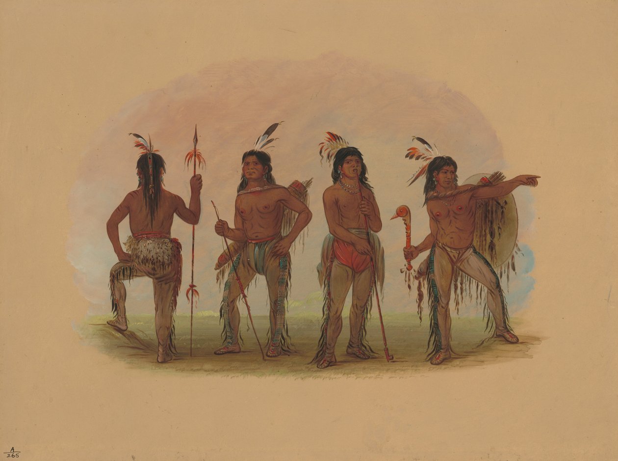 Quattro guerrieri Navaho da George Catlin