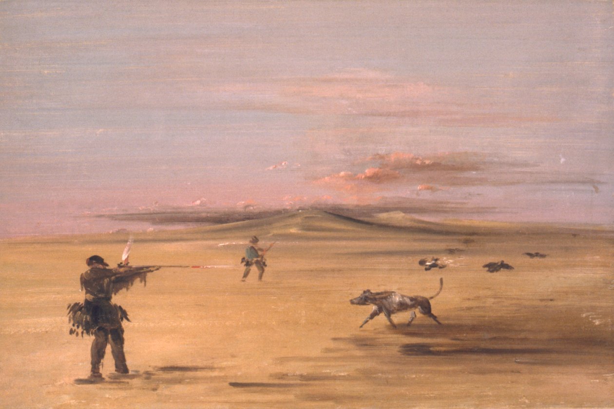 Tiro al gallo cedrone nelle praterie del Missouri da George Catlin