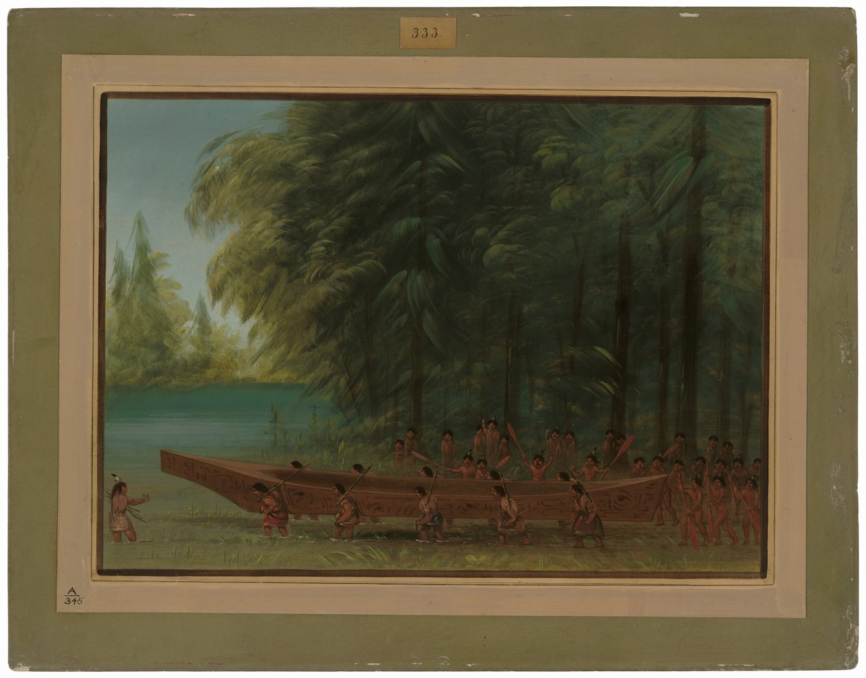 Varo di una canoa - Indiani Nayas da George Catlin