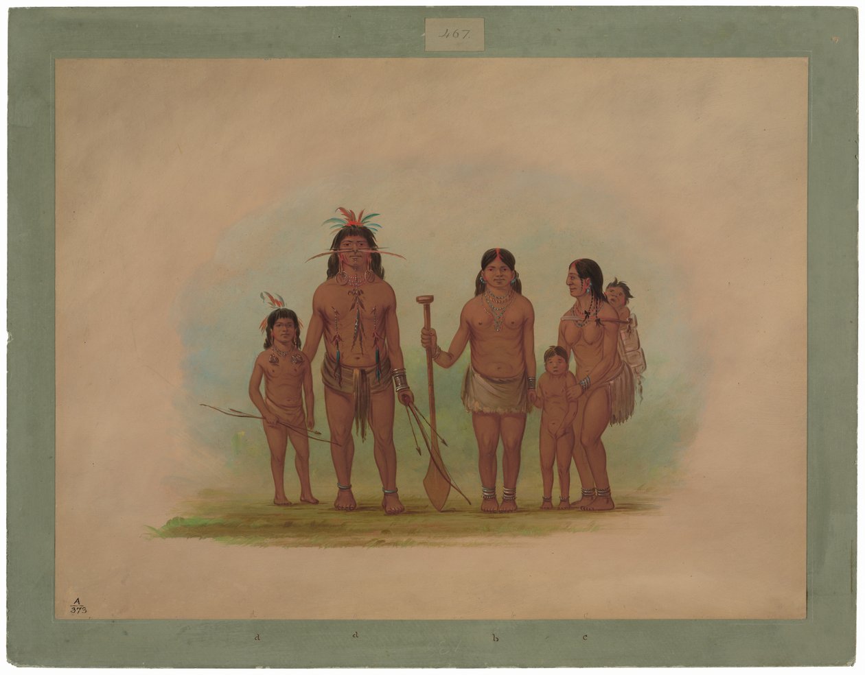 Capo Orejona e famiglia da George Catlin