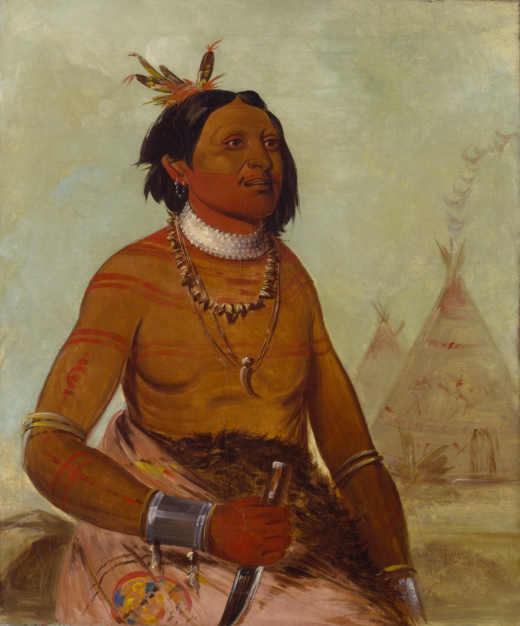 Quáy-hám-kay, conchiglia di pietra, un coraggioso da George Catlin
