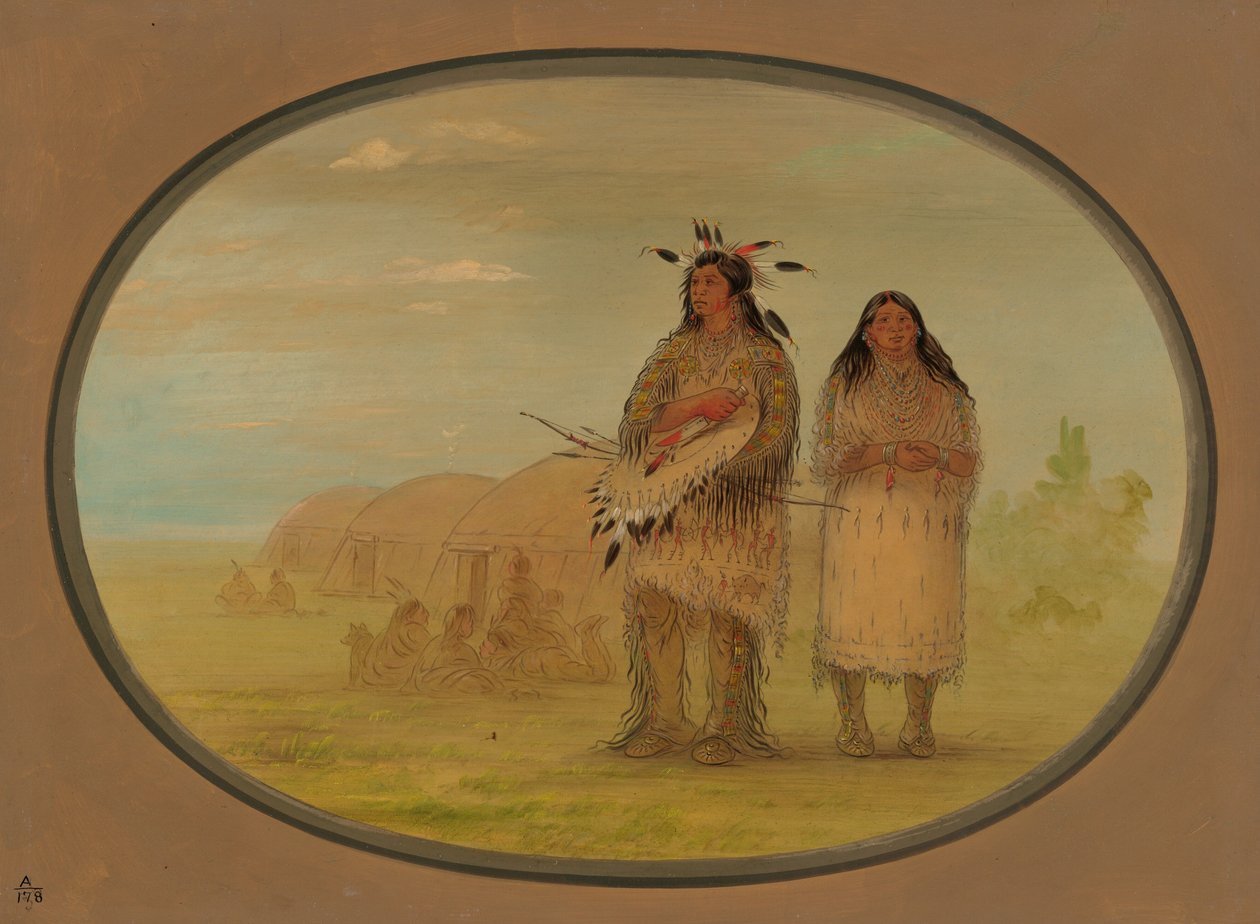 Capo Riccarree e Sua Moglie, 1861-1869 da George Catlin