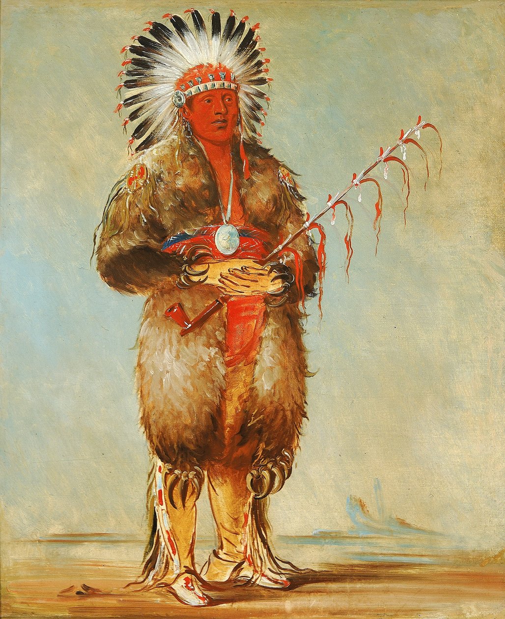 Ráw-no-way-wóh-krah, Pipistrello sciolto, un coraggioso da George Catlin