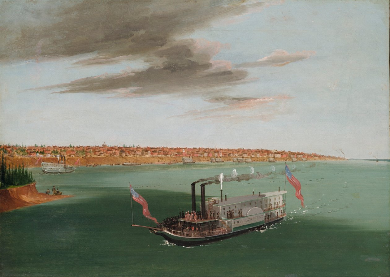 St. Louis dal fiume sottostante da George Catlin