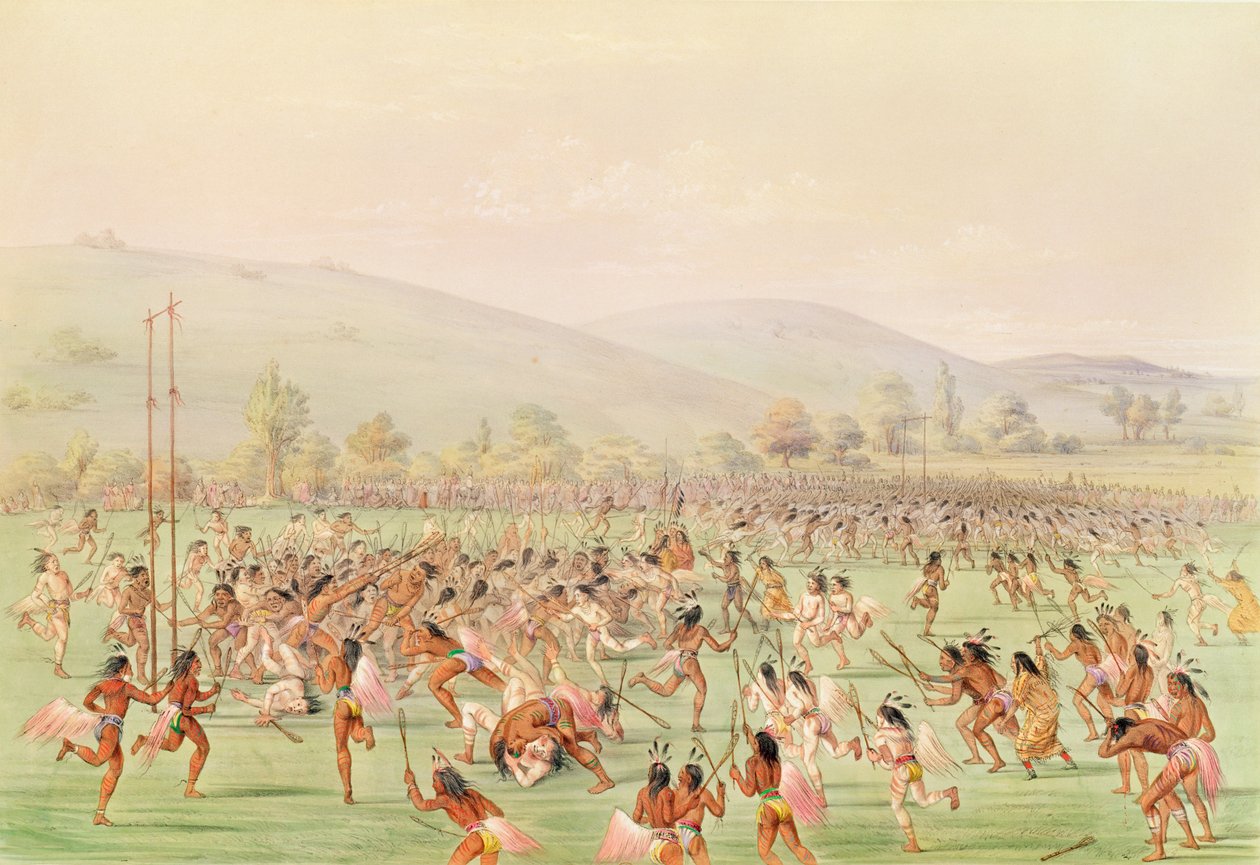 Il gioco della palla indiano, c.1832 da George Catlin