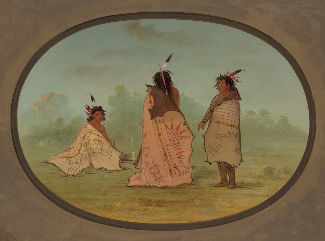 Tre uomini Blackfoot, 1855-1869 da George Catlin
