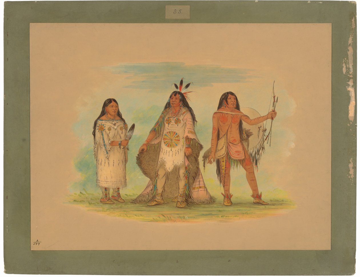 Tre indiani Minatarree da George Catlin
