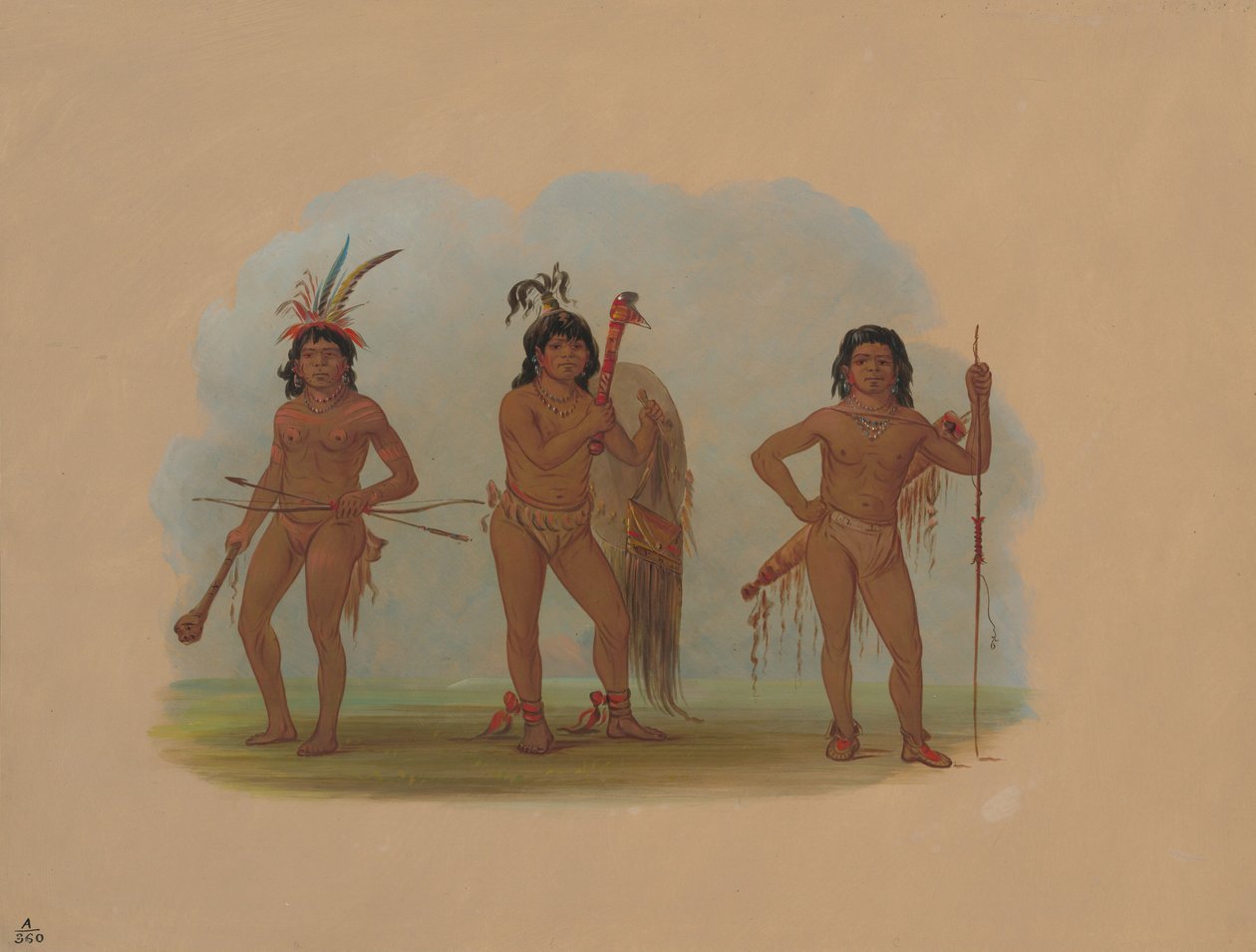 Tre indiani Zurumati da George Catlin