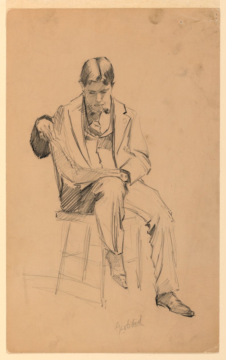 Uomo seduto da George Charles Aid