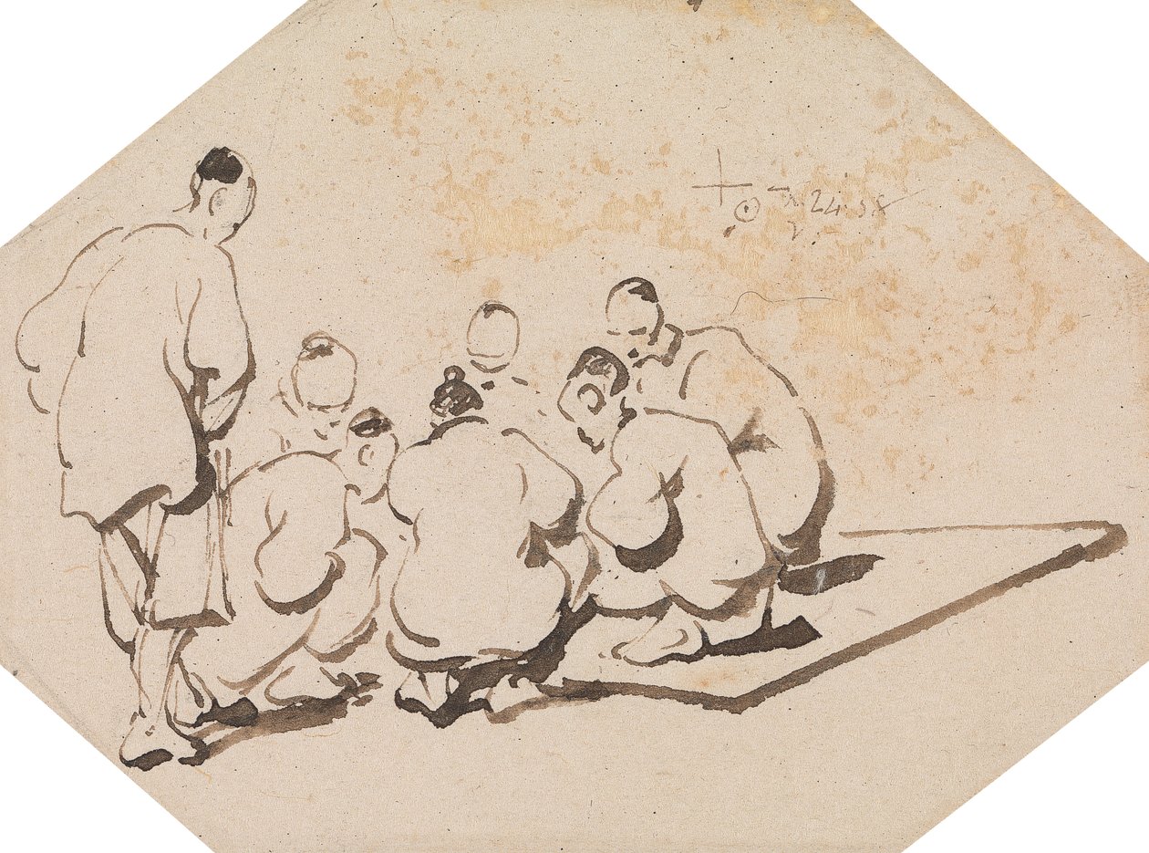 Gruppo di sette uomini che giocano d